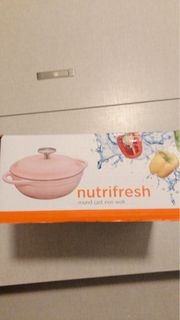 ［全新有盒] Nutrifresh 粉紅色鑄鐵鍋