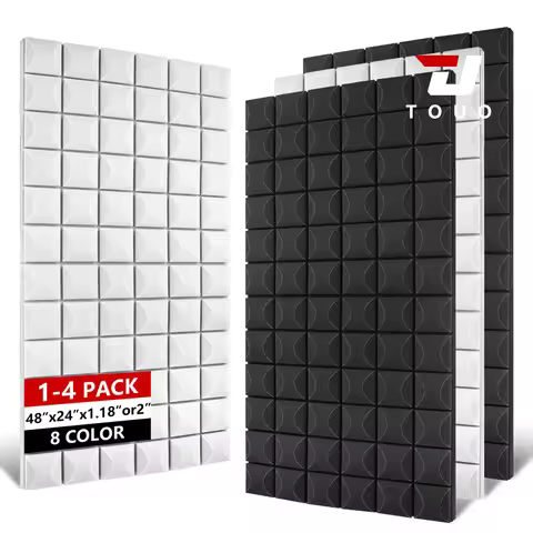 TOUO 1-4Pack Soundproof Acoustic Foam Panels Mushroom 47.2"x23.6" Wall Noise Insulation for Studio K