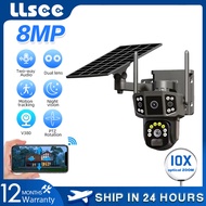 LLSEE V380 pro 4G WIFI ซิมการ์ดกล้องพลังงานแสงอาทิตย์กล้องวงจรปิดกลางแจ้งไร้สาย WiFi เลนส์คู่กล้องวง