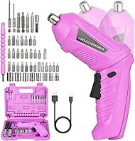 Cordless Screwdriver Small 3.6 V: 47 Pieces Mini Cordless Screwdriver with 1300 mAh Battery USB-C Re