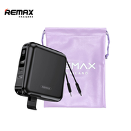 Remax PowerBank W1501 Black Set - ชุดเซ็ตสุดคุ้ม แบตสำรอง Fast Charge สายชาร์จในตัว มาพร้อมถุงหนัง P
