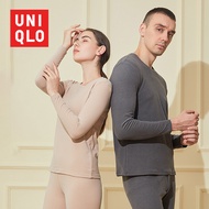 Uniqlo Thermal Underwear Men's and Women's Round Neck Autumn Clothes and Pants Couple Seamless Close