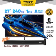 Armaggeddon 27" 240Hz 1Ms Grade A Gaming Monitor Built In Speaker XF27HD SUPER 240Hz