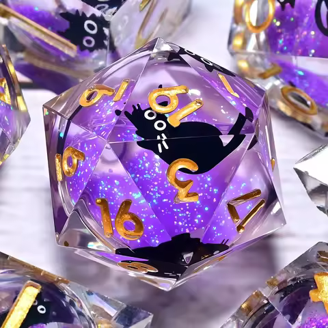 7-Piece Set DND Resin Dice for Dungeons And Dragons DND 5e RPG Board Game Tabletop Role Playing Dice