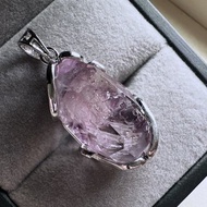 紫超七 × 白駭骨 × 水膽三合一水晶白銅吊墜