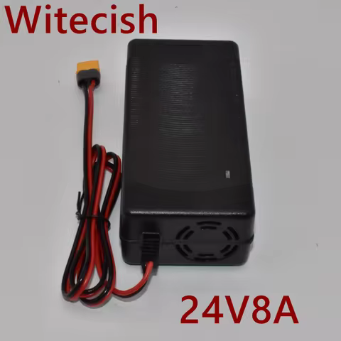 24V 8A Li-ion Lifepo4 Battery Fast Charger 6S 25.2V / 7S 29.4V / 8S 29.2V 50AH 100AH Lithium LFP Sol