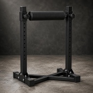 Adjustable Squat Stand Padded Roller Squat Stand Leg Workout Machine Black Metal Fitness Equipment F