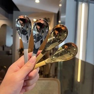Stainless steel spoon thickened spoon creative adult spoon kitchen mixing spoon gold and silver table spoon spoon tablew
