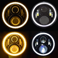 SXMA J223 LED Headlights Head Lamp Turn Signal 2pcs Front Head Light Lamp Bulb with LED Ring 100w 7"