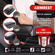 Premium Arm Rest 4USB 7USB Armrest Myvi Axia Aruz Saga Alza Bezza Brv Jazz Swift Almera Avanza City