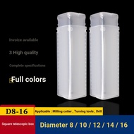 D8-D16 Transparent Square Retractable Box Stretch Box Milling Cutter Box Drill Box Turning Tool Box 