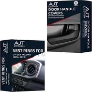 AJT DESIGN Car Door Handle Cover & 4x4 Knob Compatible with Toyota Tacoma (2016-2023) and Tundra (20