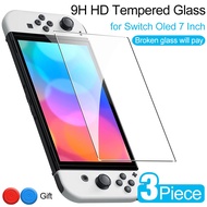 3Pcs Tempered Glass For Switch OLED Protective Glass 9H HD Screen Protector for Nintendo Switch OLED Game Accessories