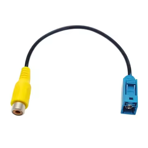Upgraded Car Reversing Camera Adaptor Cable Fakra Female to RCA Female for Mercedes benz C/E/GLKS80L