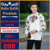 Baju koko putih pria lengan panjang modern premium terbaru koko batik