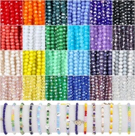 Xilitata 2400Pcs 4mm Glass Beads for Jewelry Making Crystal Beads for Bracelets Faceted Bead Friends