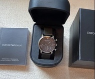 (二手正品)專櫃貨Emporio Armani阿瑪尼真皮紳士手錶 AR1735