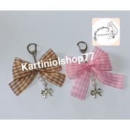 GANTUNGAN Bag Charm Ribbon Coquette Keychain Bag Ribbon Pearl Coquette