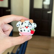 Crochet keychain cow handmade moo moo keychain lembu 钩织牛 生肖动物钩织