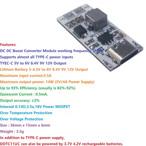 TYPE-C Boost DC-DC Converter Voltage Regulator for Arduino Router Wifi IP Camera NAS Network Disk 14