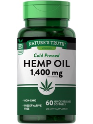 Nature's Truth Hemp Oil | 60 Softgel Capsules | 1400mg | Non-GMO & Gluten Free Supplement | Cold Pre