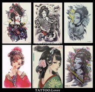 แทททูลายเกอิชา#กิโมโน#หญิงสาวญี่ปุ่น#หญิงสาวจีนโบราณ Tattoo Sticker สติ๊กเกอร์รอยสักชั่วคราว กันน้ำได้  ลดราคาพิเศษ สั่งหลายชิ้นมีของแถม