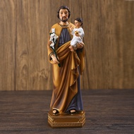 Creative Resin Crafts Christian Ornament Saint Joseph Hugging Jesus Figure Statue Church Decoration