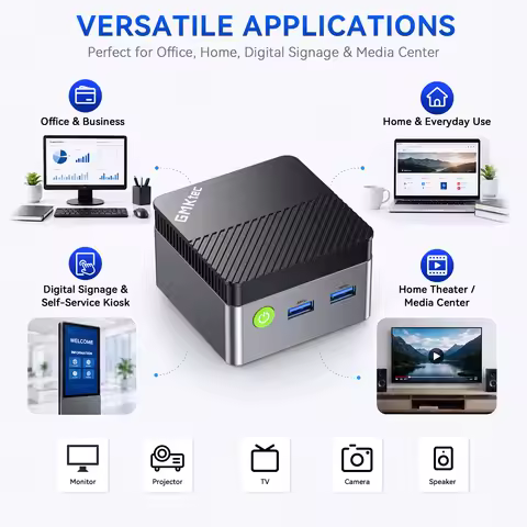 GMKtec G5S Mini PC Intel Celeron N5095 Desktop Computer 8GB RAM WiFi 5 Bluetooth 5.0 Dual HDMI 4K fo