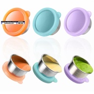 【honkandizi01.sg】3Pcs 50Ml Salad Dressing Container to Go, Stainless Steel Condiment Containers Cups