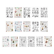 LU Pack Of 16 Christmas Pattern Water Slide Decal Christmas Decal Water Slide Film Decal For DIY Cra