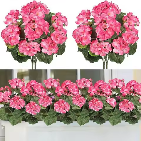 1pcs Artificial Flower Geranium Begonia Flower, Home Decoration Ornament Simulation Flower Fake Flow