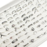 30pcs/Lot Jewelry New Hollow Leaf Shell Star Flower Color Lightning Starfish Finger Rings For Women 