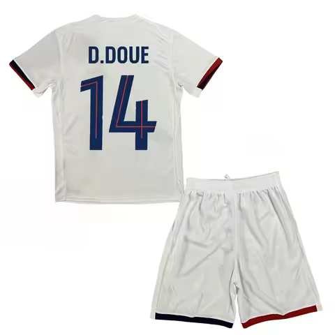 25-26 Mens/Kids New Activewear PSG Soccer #14 D.Doue Jerseys Fashion Sports T-Shirt White