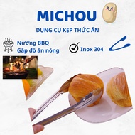 Hot food tongs, barbeque tongs / stainless steel cake tongs