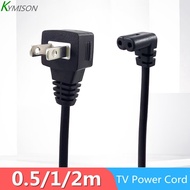 IEC 320 C7 To US 2Pin Plug Power Cord For Sam sung TCL TV, C7 Right Angled 90 degree Socket To 2Pin Extension Cable, 0.5m/1m/2m