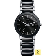 RADO Watch R30935162 / Centrix Quartz / Women's / Date / 28mm / Ceramic SS Bracelet / Black