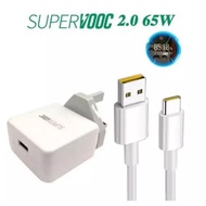 OPPO Super VOOC 2.0 65w 6A Super Flash Charger Adapter charger With (Type C Cable)