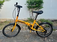 จักรยานพับได้ญี่ปุ่น - ล้อ 20 นิ้ว - Single Speed - Hummer - สีเหลือง [จักรยานมือสอง]