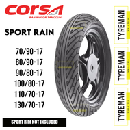TAYAR MOTOSIKAL Corsa Sport Rain 70/90-17 > 130/70-17 TL Tyre (TAYAR TAHAN HUJAN PANAS) (2022/2023)