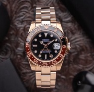 TOP Quality! 精工Seiko Mod Watch Rose Gold GMT 精鋼手錶  原裝NH35機芯 有logo 透明底