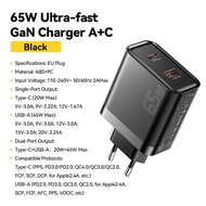 Essager 65W GaN Charger USB-A+Type-C Wall Charger 65W Intelligent Fast Charging Adapter with Safety 