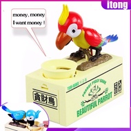 Mechanical Robotic Greedy Parrot Eating Coins Wangwang Piggy Bank Saving Bank Saving Pot Money Box
