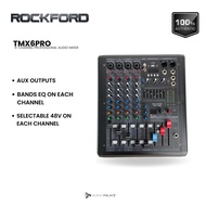 ROCKFORD TMX6PRO 6 Channel Professional Audio Mixer USB Audio Mixer 48V Phantom Power EQ AUX Outputs