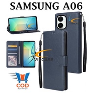 SAMSUNG A06 FLIP LEATHER CASE PREMIUM - FLIP WALLET CASE LEATHER FOR SAMSUNG A06 - WALLET CASE | FLI