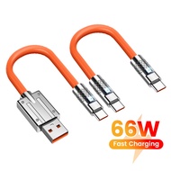 สายเคเบิล USB แบบสั้นชนิด C 66W ชนิด C 25Cm/50Cm ประเภท C ไปเป็น Type C สายชาร์จเร็วสายชาร์จสำหรับซั