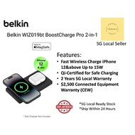🔥SG READY STOCK🔥Belkin WIZ019bt BoostCharge Pro 2in1 Wireless Charger Stand with Magnetic Wireless 1