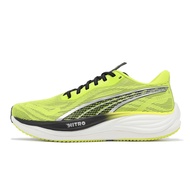 Puma Jogging Shoes Velocity Nitro 3 Fluorescent Yellow Black Silver Reflective Road Running Nitrogen