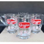 Carnation Measuring Cup Cute coffe Pattern 8 Ounces/250 Ml (Set Of 3 Glasses)