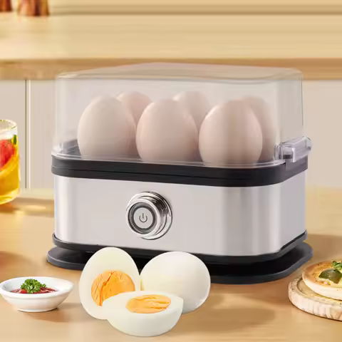 Electric Egg Cooker 6-Egg Capacity Vegetable Steamer W/ Auto Shut-Off Egg Boiler Kitchen Cooking Mac