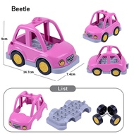 Children Trailer Car model Airplane Big Building Blocks Vehicle Accessory Compatible With Duplo Lego Classic Assemble Bricks Kids DIY Toys Girl Gift